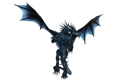 3D render masal Dragon beyaz