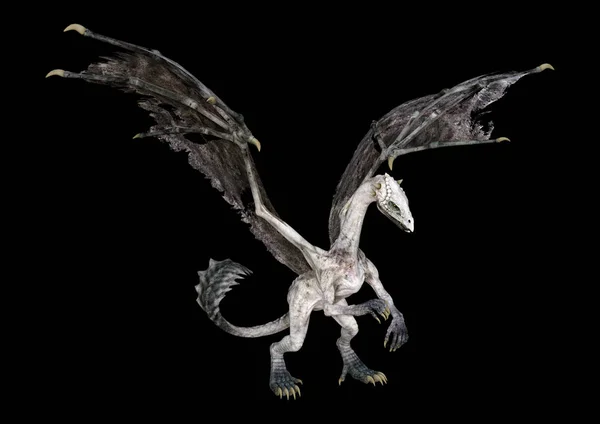 Dragón de cuento de hadas de representación 3D en blanco — Foto de Stock