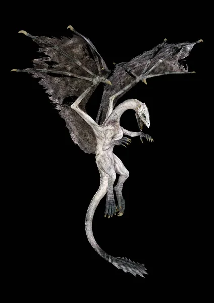 3D-rendering sprookje draak op wit — Stockfoto
