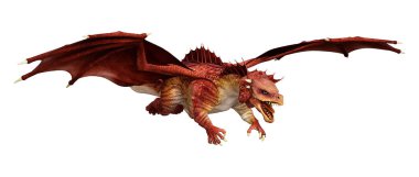 3D render masal Dragon beyaz