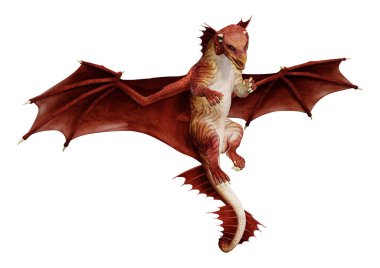 3D render masal Dragon beyaz