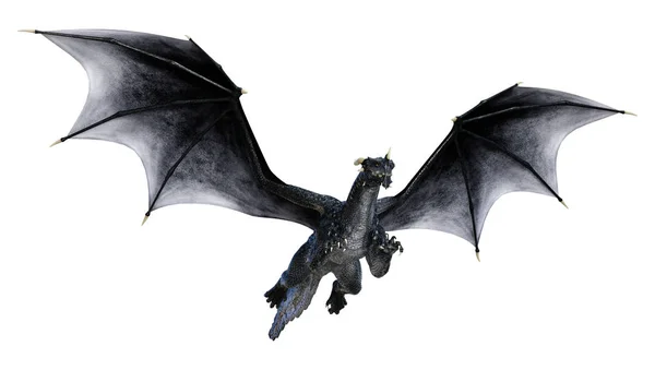 3D-рендеринг сказочного дракона на белом — стоковое фото