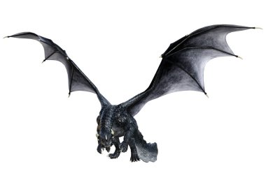 3D render masal Dragon beyaz