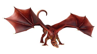 3D render masal Dragon beyaz