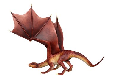 3D render masal Dragon beyaz