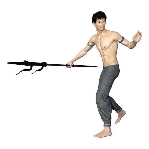 3D rendu asiatique homme sur blanc — Photo