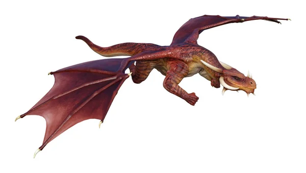 3D рендеринга дракон казки на білому — стокове фото