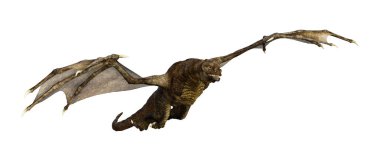 3D render masal Dragon beyaz