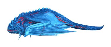 3D render masal Dragon beyaz