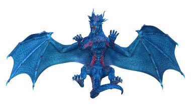 3D render masal Dragon beyaz