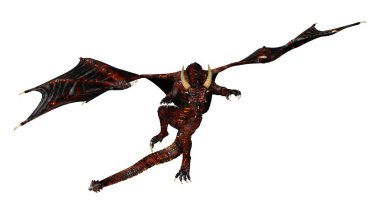 3D render masal Dragon beyaz