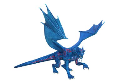 3D render masal Dragon beyaz