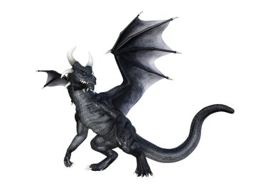 3D render masal Dragon beyaz