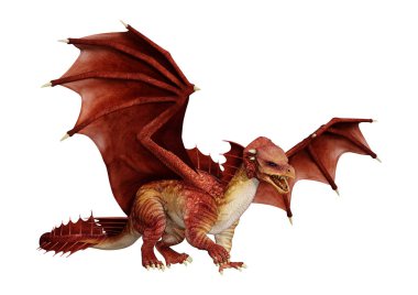 3D render masal Dragon beyaz