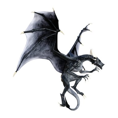 3D render masal Dragon beyaz