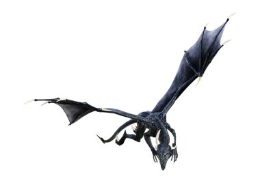 3D render masal Dragon beyaz