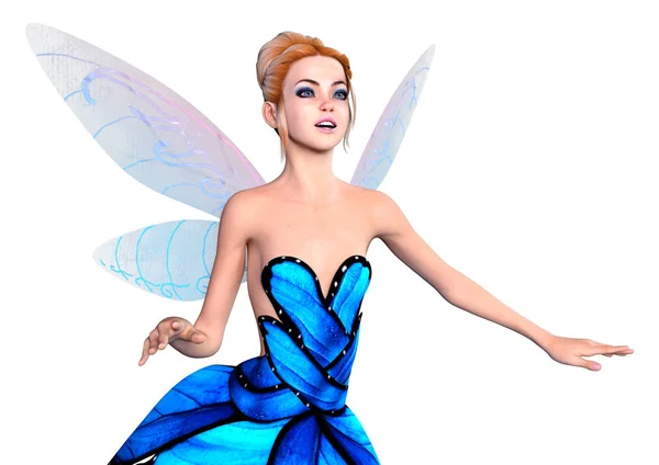 3D Rendering Fantasy Fairy on White — Stock Photo, Image