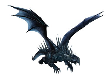 3D render masal Dragon beyaz