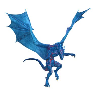 3D render masal Dragon beyaz