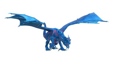 3D render masal Dragon beyaz