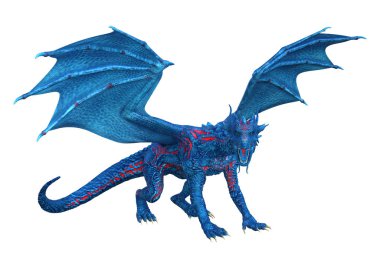 3D render masal Dragon beyaz