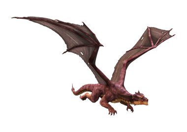 3D render masal Dragon beyaz