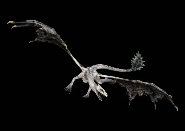 3D renderização dragão conto de fadas em preto — Fotografia de Stock