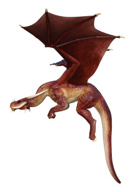 3D render masal Dragon beyaz