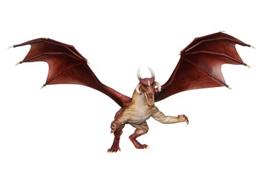3D render masal Dragon beyaz