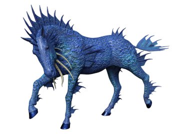 Beyaz üzerinde 3D Rendering su atı