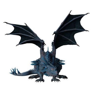 3D render masal Dragon beyaz