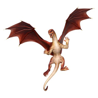 3D render masal Dragon beyaz