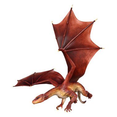 3D render masal Dragon beyaz