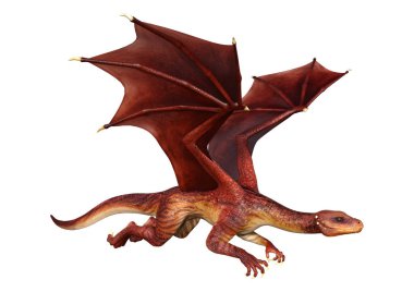 3D render masal Dragon beyaz