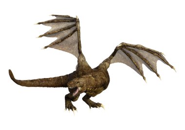 3D render masal Dragon beyaz