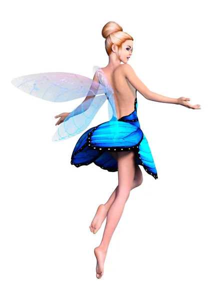 3D Rendering Fantasy Fairy di Putih — Stok Foto