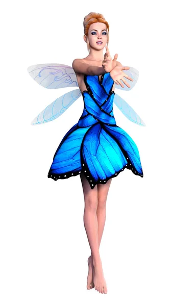 3D Rendering Fantasy Fairy on White — Stock Photo, Image