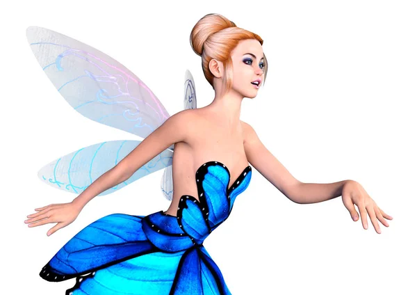 3D Rendering Fantasy Fairy on White — Stock Photo, Image