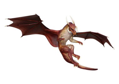 3D render masal Dragon beyaz