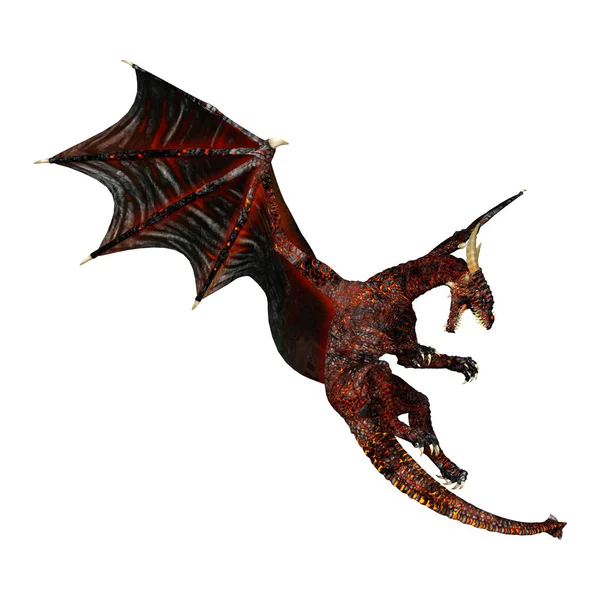 3D Rendering Fairy Tale Dragon on White — Stock Photo, Image