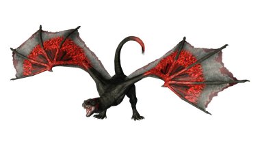 3D render masal Dragon beyaz