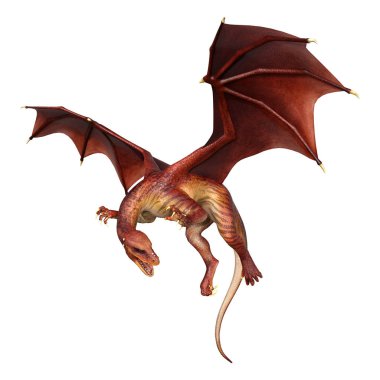 3D render masal Dragon beyaz