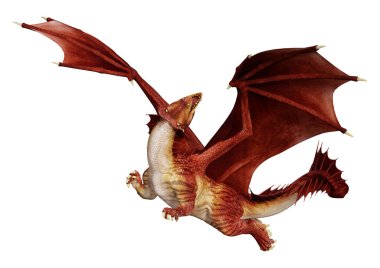 3D render masal Dragon beyaz