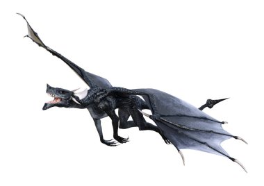 3D render masal Dragon beyaz