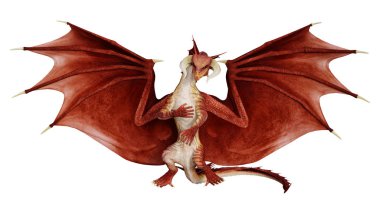3D render masal Dragon beyaz