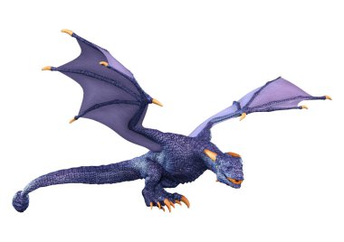3D render masal Dragon beyaz