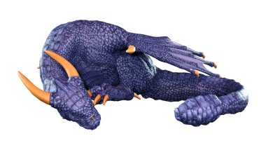 3D render masal Dragon beyaz