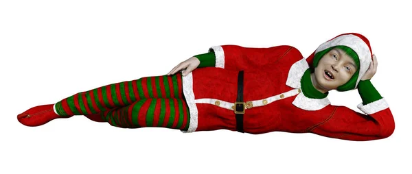 3D-rendering Christmas Elf på vit — Stockfoto