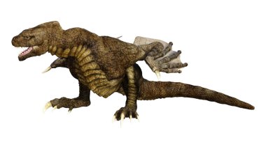 3D render masal Dragon beyaz