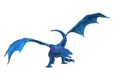 3D render masal Dragon beyaz